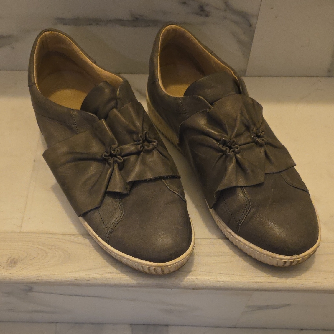 Miz Mooz Grey Bow Slip-On Sneakers